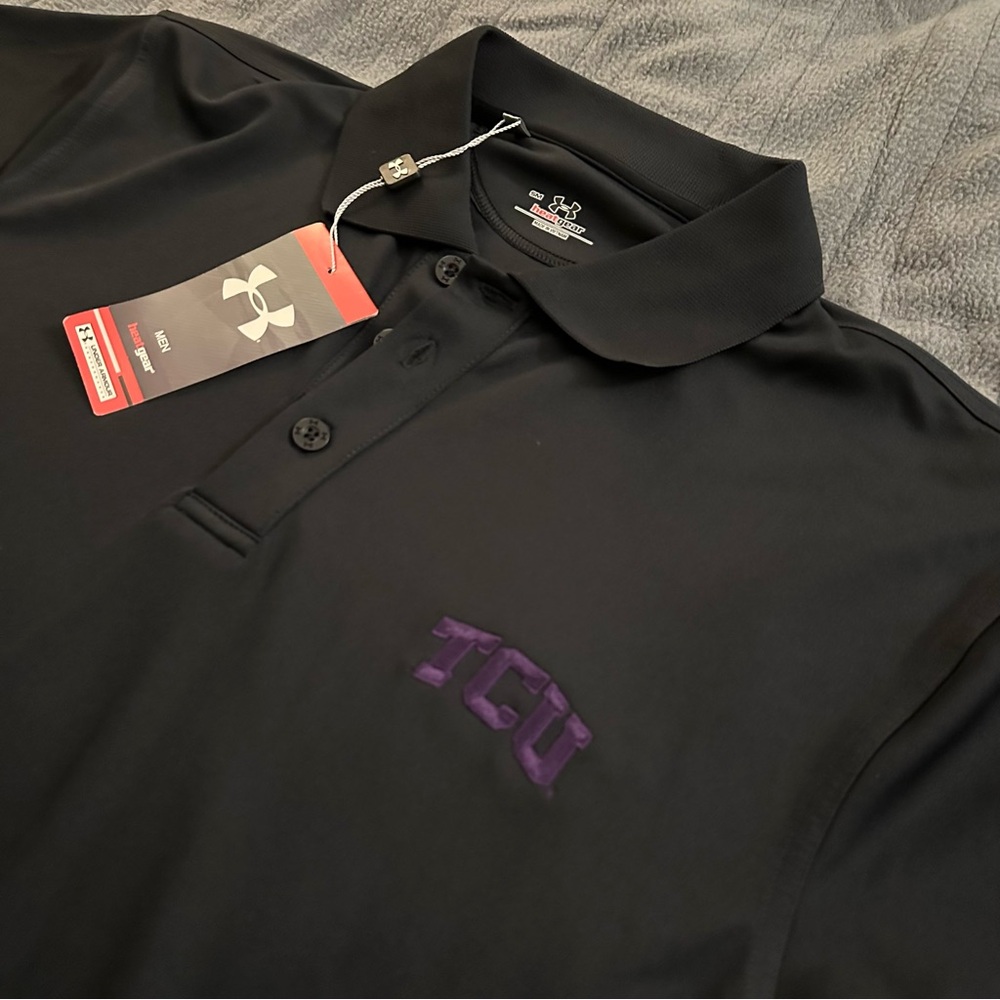 Under Armour Texas Christian University TCU Horned Frog Polo | Men’s Small NEW